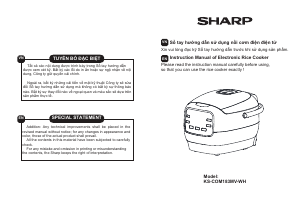 Hướng dẫn sử dụng Sharp KS-COM183MV-WH Nồi cơm điện