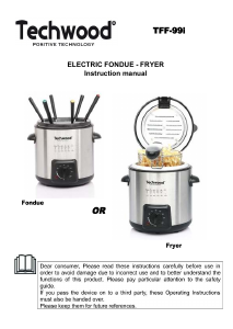 Bruksanvisning Techwood TFF-99i Fritös