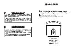 Hướng dẫn sử dụng Sharp KS-183TJV-CR Nồi cơm điện