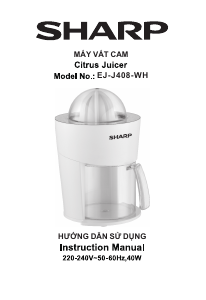 Manual Sharp EJ-J408-WH Citrus Juicer