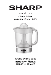 Manual Sharp EJ-J415-WH Citrus Juicer