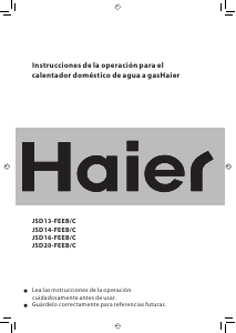 Manual de uso Haier JSD13-FEEB/C Caldera de gas
