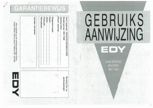 Handleiding Edy WD 7528 Was-droog combinatie