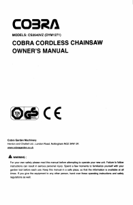 Manual Cobra CS3540VZ Chainsaw