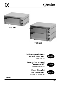 Handleiding Bartscher 203510 Pizza Oven