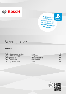 Bruksanvisning Bosch MUM5XW49G VeggieLove Matberedare