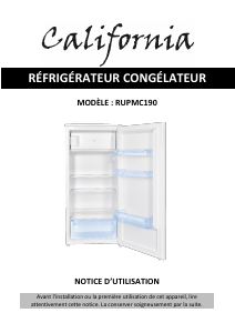 Mode d’emploi California RUPMC190 Réfrigérateur
