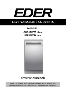 Mode d’emploi Eder RRR18LV44 Lave-vaisselle