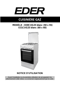 Mode d’emploi Eder D30CUG25 Cuisinière