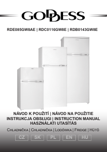 Manuál Goddess RDB0143GW8E Lednice s mrazákem