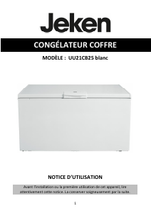 Mode d’emploi Jeken UU21CB25 Congélateur
