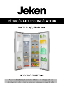 Mode d’emploi Jeken QQ17RA44 Réfrigérateur combiné