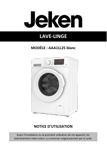 Mode d’emploi Jeken AAA1LL25 Lave-linge