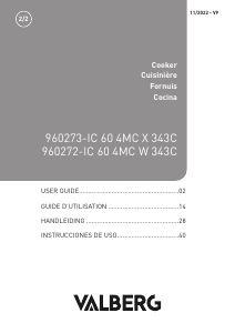 Mode d’emploi Valberg IC 60 4MC X 343 C Cuisinière