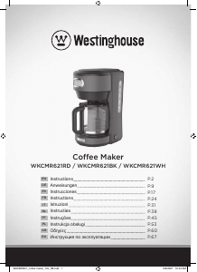 Bruksanvisning Westinghouse WKCMR621BK Kaffebryggare