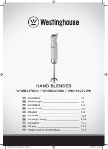 Εγχειρίδιο Westinghouse WKHBS270BK Μπλέντερ χειρός