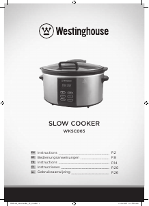Manual Westinghouse WKSC065 Slow Cooker