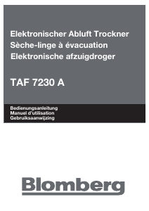 Handleiding Blomberg TAF 7230 A Wasdroger