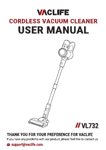 Manual Vaclife VL732 Vacuum Cleaner