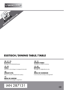 Használati útmutató Livarno IAN 287131 Ebédlőasztal