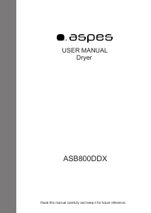 Mode d’emploi Aspes ASB800DDX Sèche-linge