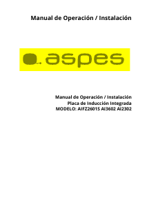 Mode d’emploi Aspes AI3602 Table de cuisson
