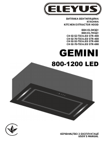 Manual Eleyus GEMINI 800 LED 52 WH Cooker Hood