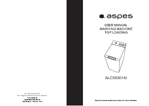 Manual de uso Aspes ALCS8301AI Lavadora