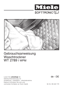 Bedienungsanleitung Miele WT 2789 i WPM Waschtrockner