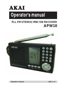 Bruksanvisning Akai APW10 Radio
