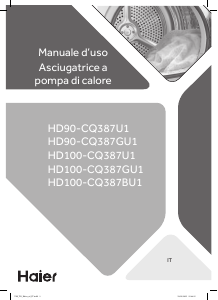 Manuale Haier HD90‐CQ387GU1 Asciugatrice
