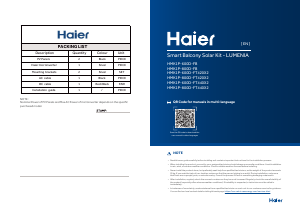 Bruksanvisning Haier HMK1P-800D-FT420X2 Lumenia Solpanel