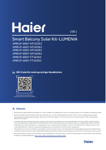 Bedienungsanleitung Haier HMK1P-600Y-NT440X2 Lumenia Solarmodul