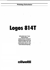 Mode d’emploi Olivetti Logos 814T Calculatrice
