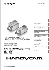 Manual Sony HDR-CX110E Camcorder