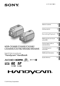 Manual Sony HDR-CX300E Camcorder