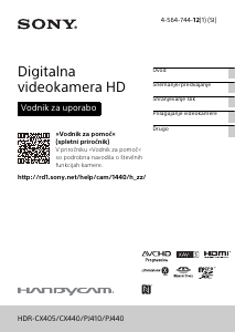 Priročnik Sony HDR-CX405 Prenosna kamera