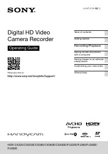 Manual Sony HDR-PJ380E Camcorder