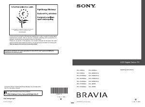 Manual Sony Bravia KDL-40E5510 LCD Television