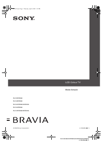Mode d’emploi Sony Bravia KLV-32V550A Téléviseur LCD