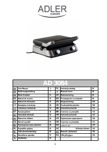 Прирачник Adler AD 3084 Грил-тостер