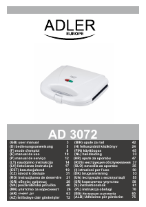 Прирачник Adler AD 3072 Грил-тостер