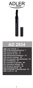 Priročnik Adler AD 2934 Prirezovalnik obrvi