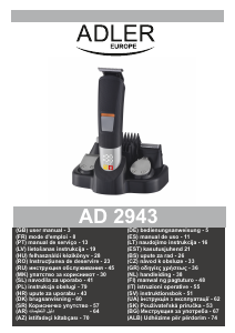 Manual Adler AD 2943 Aparador de cabelo