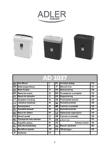 Bruksanvisning Adler AD 1037 Dokumentförstörare