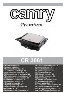 Kullanım kılavuzu Camry CR 3061 Izgara tost makinesi
