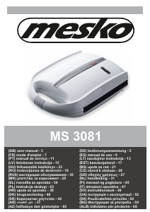 Manual Mesko MS 3081 Grătar electric
