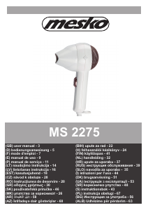 Priročnik Mesko MS 2275 Sušilnik za lase