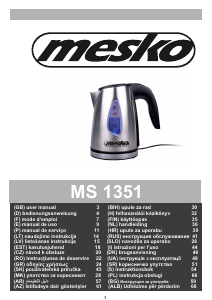 Manuale Mesko MS 1351 Bollitore