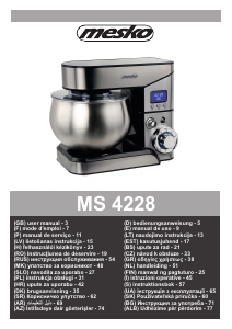 Прирачник Mesko MS 4228 Кујнски миксер со сад